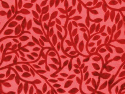 SPRING BLOSSOM FLOCK ON GEORGETTE RED-RE